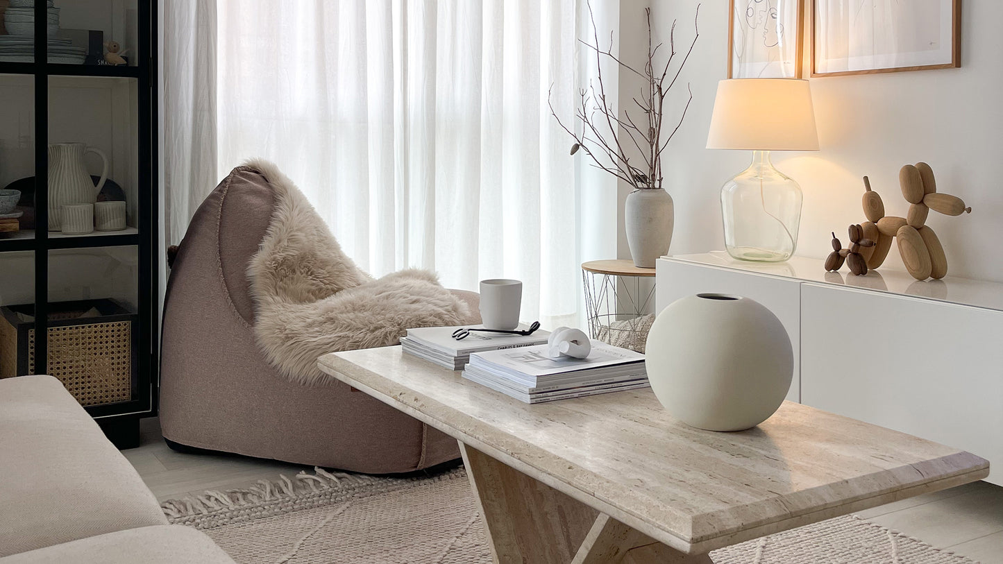 Canvas Lounge Chair & Pouf - Zitzakstoel voor binnenshuis met poef