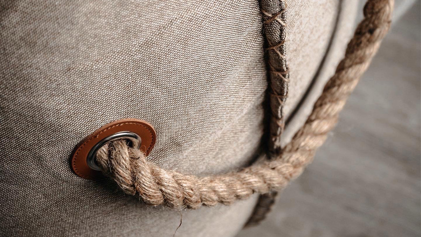 Canvas Lounge Chair & Pouf - Zitzakstoel voor binnenshuis met poef
