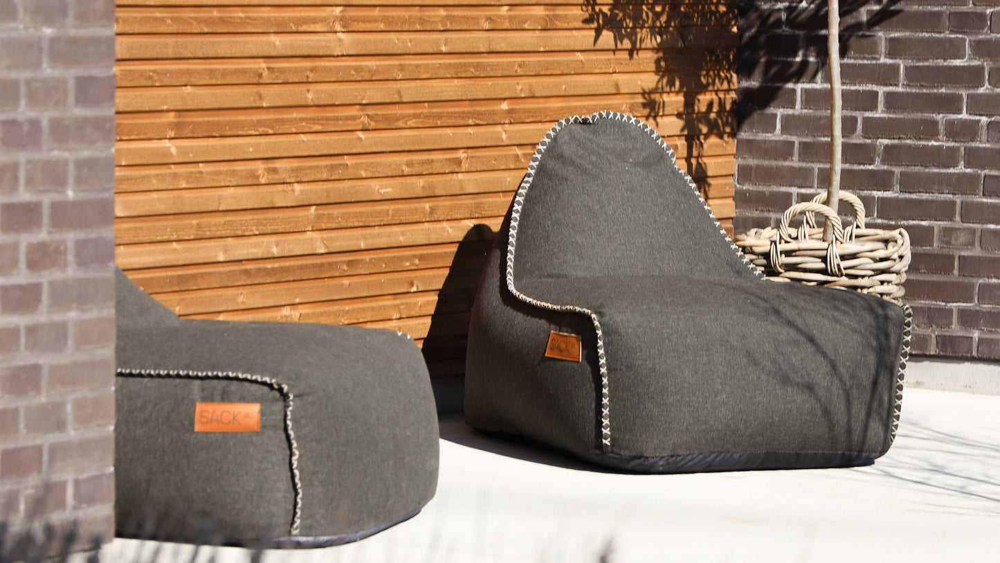 Cobana Lounge Chair & Pouf - Zitzakstoel voor binnen- en buitengebruik met poef