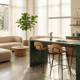 Frame Bar Stool - Leather w/ backrest