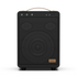 Zwarte draagbare bluetoothspeaker Boom 150 van sackit met handvat stevige behuizing luidsprekerrooster en krachtige batterij voor muziek binnen en buiten