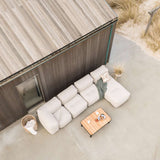 Soft Sofa Outdoor Corner in Kirra Sand van sackit op een terras