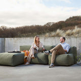 Soft Sofa Outdoor 3 Seater met Lounger in Kirra Olive van sackit buiten gestyled
