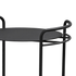 Zwarte ronde serveertafel voor buiten met verhoogde rand en gebogen draaggrepen in Scandinavisch Deens design van sackit