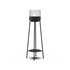 sackit bioethanollamp in zwart met glazen cilinder en zichtbare vlam op een hoge standaard voor sfeervolle verlichting binnen en buiten