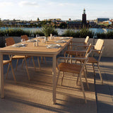 Kirra Dining Table 210x90 in Taupe van sackit in een buitenomgeving