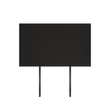 Zwart gebeitst eiken verlengblad voor de Edge eettafel met zichtbare houtnerf en twee zwarte tafelpoten van sackit