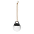 sackit hangende buitenlamp met wit bolvormig licht en nautisch touw voor sfeervolle verlichting in de tuin of op het terras
