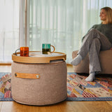 sackit Chair & Pouf Indoor in Teddy Brown in een licht en rustig interieur