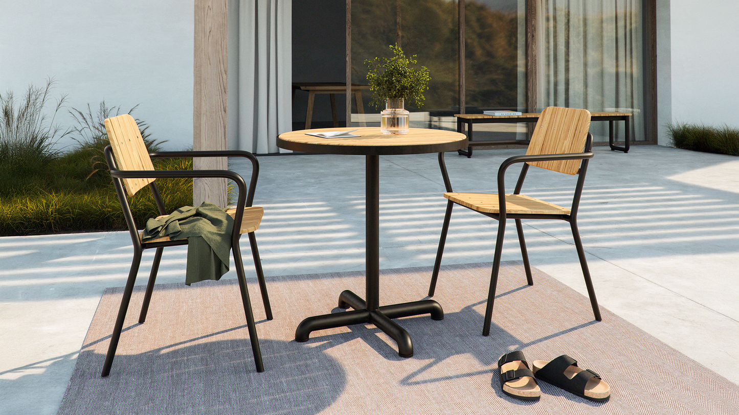 Kirra Café Table - Stijlvolle en duurzame outdoor koffietafel in teak en aluminium