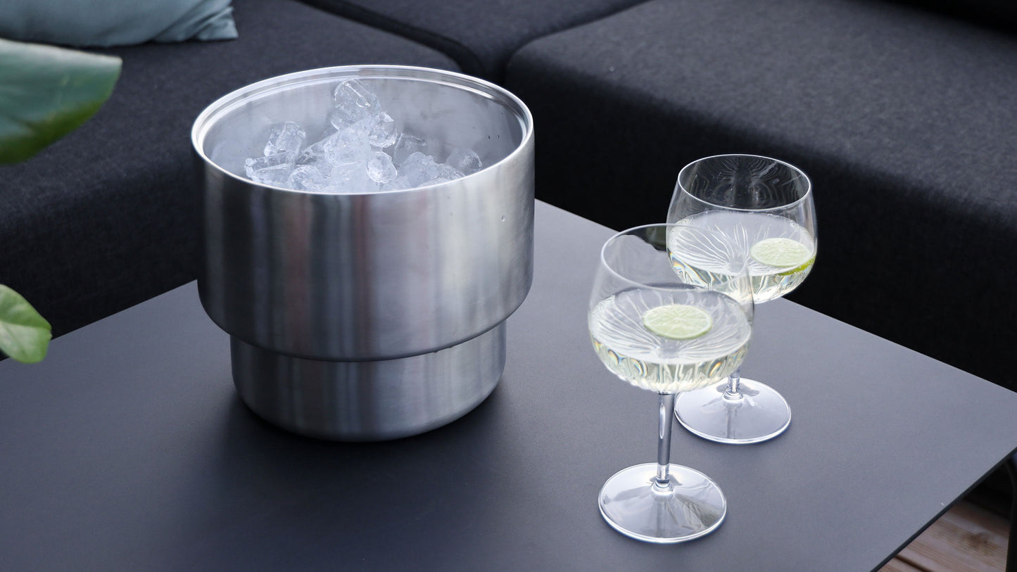 Wine Bucket - Ø22 w/ Accessories - Geïsoleerde wijnkoeler/ijsemmer met deksel + haak + lepel + rooster