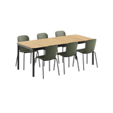 Kirra Dining Table Noir & 6 Patio Chair no. One