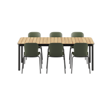 Kirra Dining Table Noir & 6 Patio Chair no. One