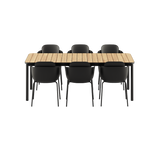 Kirra Dining Table Noir & 6 Patio Chair no. One