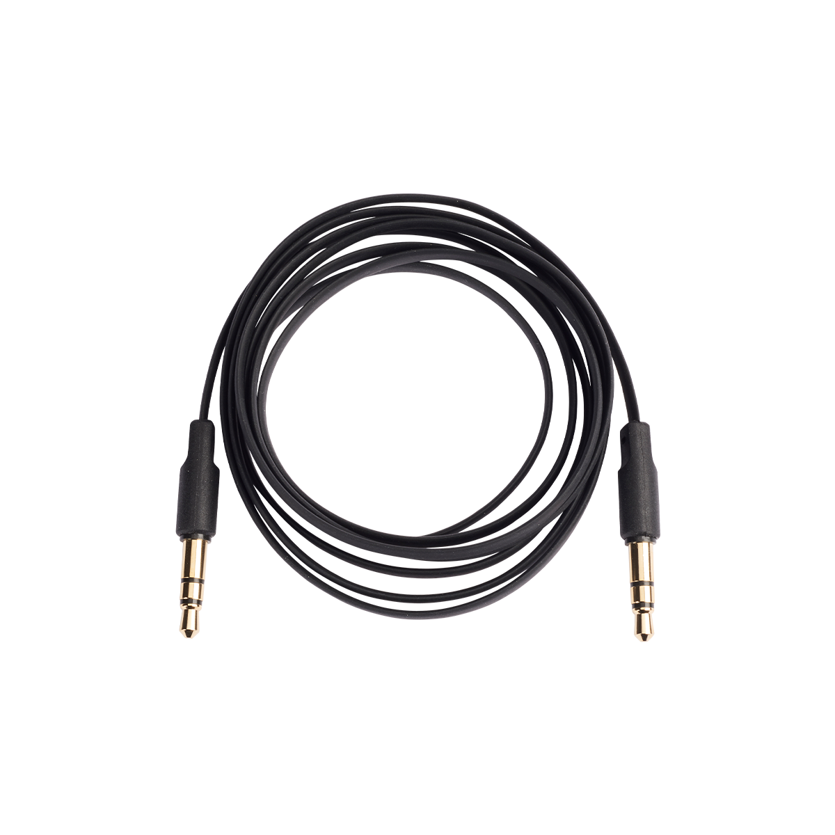 Zwarte sackit minijack audiokabel van 130 cm met twee 3 5 mm aansluitingen voor een TOUCHit hoofdtelefoon