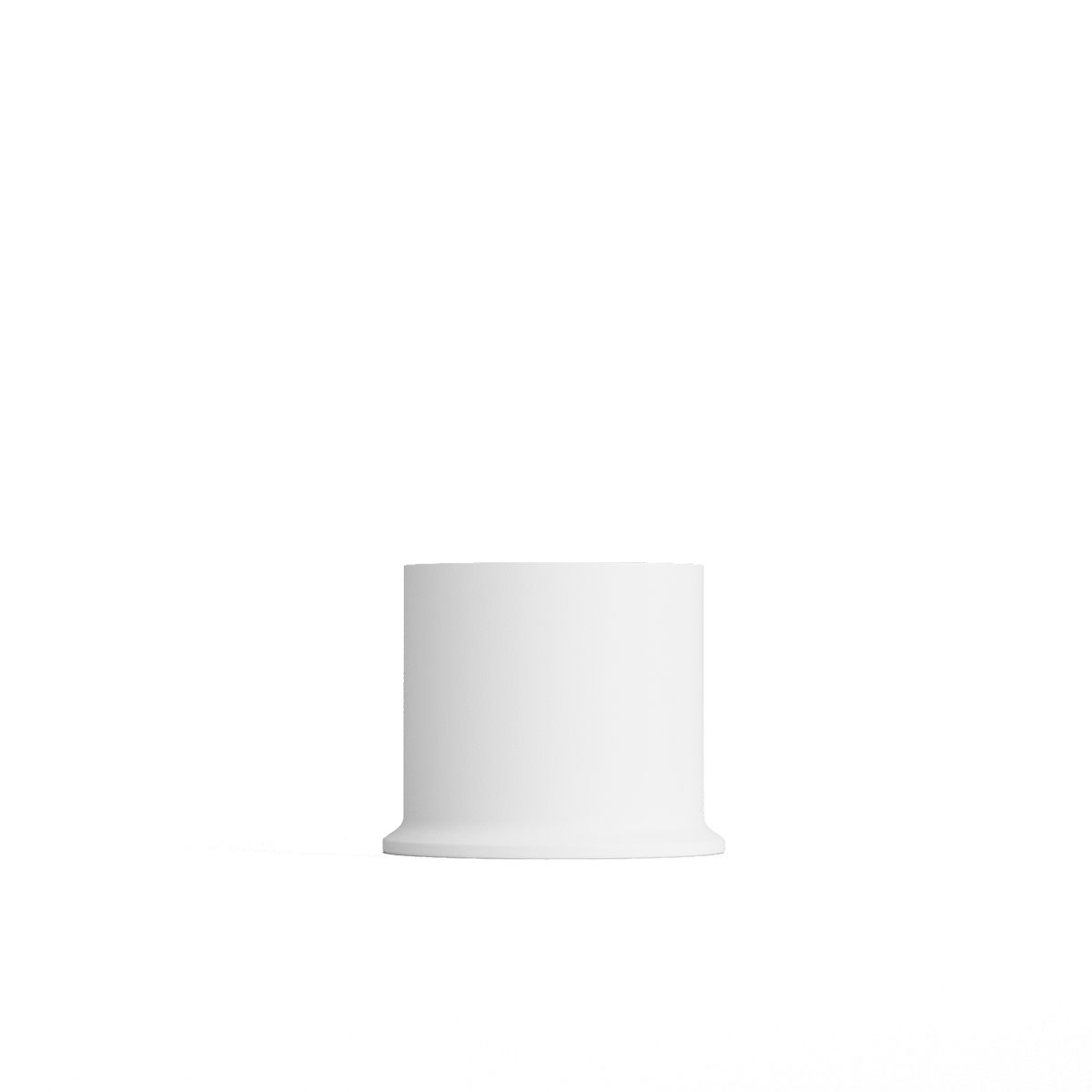 Witte cilindrische lampvoet van sackit voor een Ambience lamp met een strak minimalistisch ontwerp voor moderne binnen of buitenverlichting