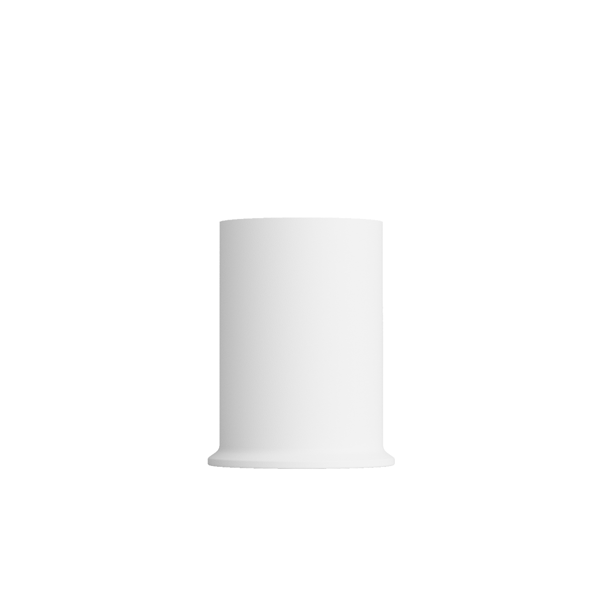 Witte cilindrische lampvoet voor de Ambience Lamp van sackit met strak ontwerp voor binnen en buiten en passend bij een modern interieur