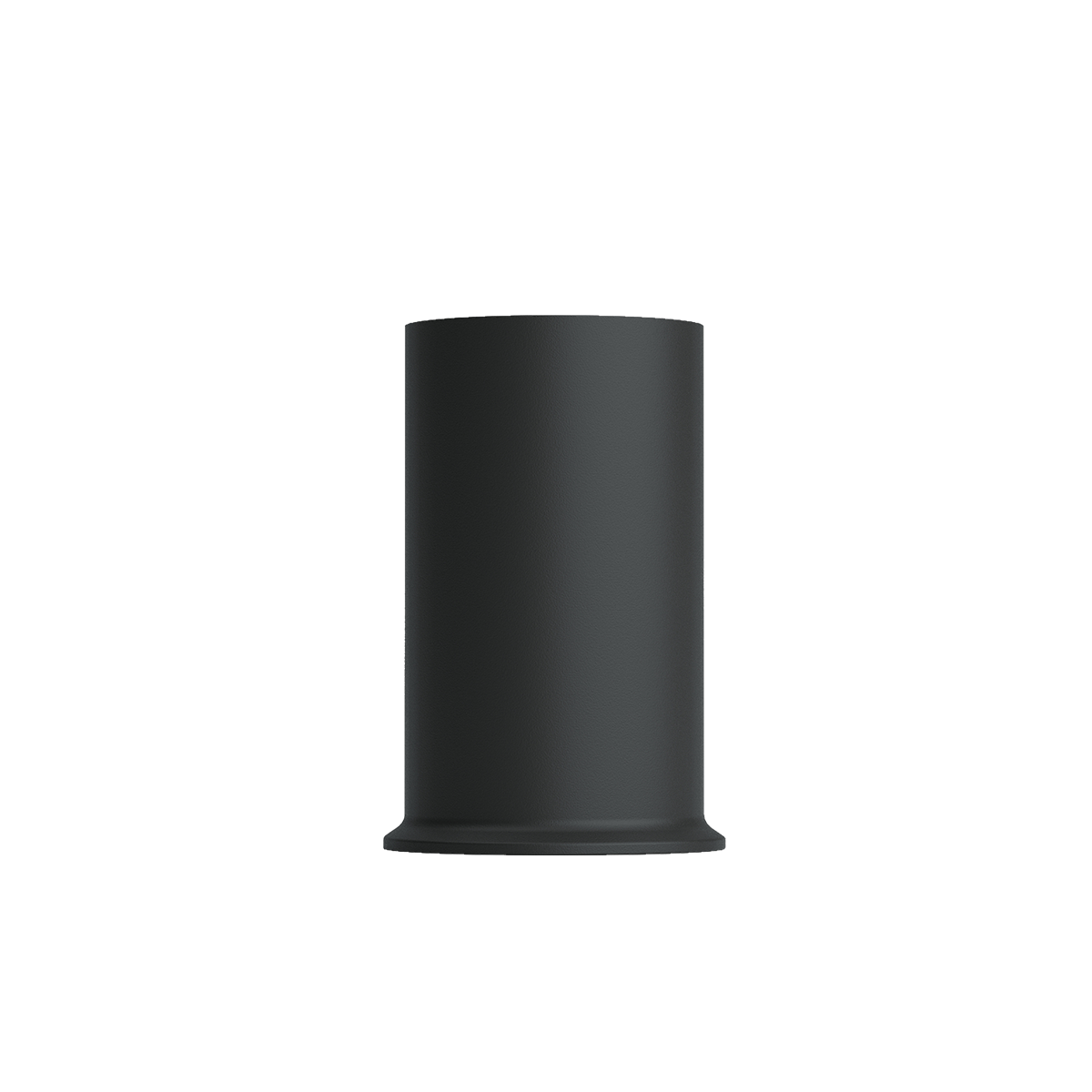 Zwarte cilindrische lampvoet van sackit voor de Ambience Lamp Intelligent met een strak industrieel ontwerp van roestvrij staal