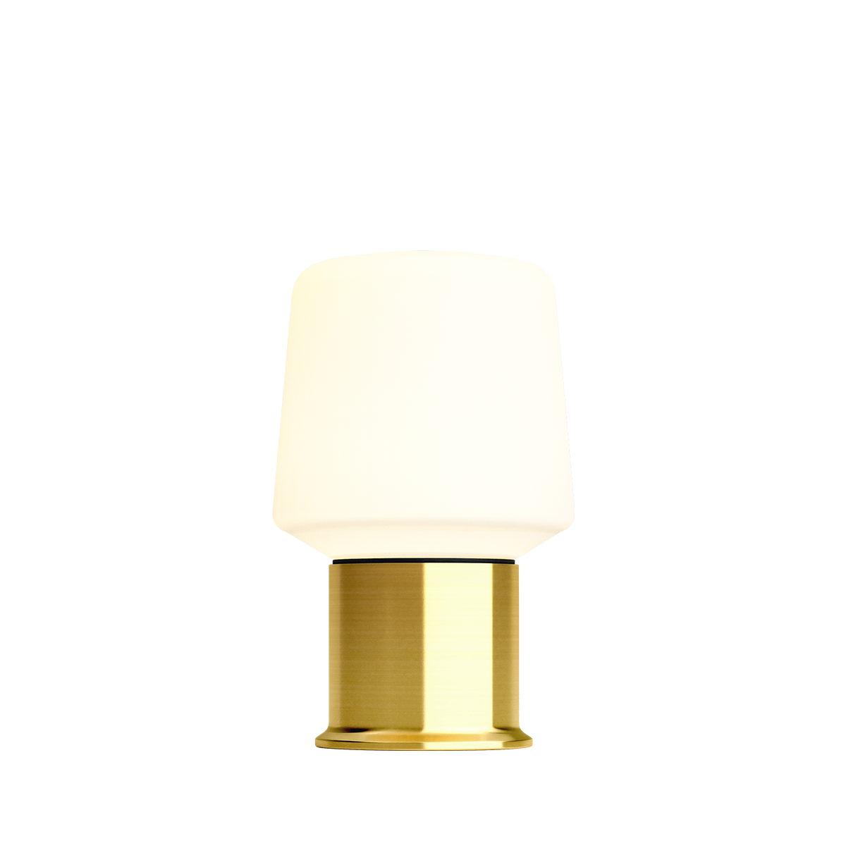sackit draadloze tafellamp met elegante goudkleurige voet en zachte witte lampenkap voor sfeervolle verlichting binnen en buiten