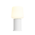 Witte draadloze tafellamp van sackit met zachte lichtkap en modern cilindrisch ontwerp voor binnen en buiten binnen de Ambience serie