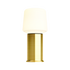 Gouden draadloze tafellamp van sackit met een cilindrische voet en zachte witte lampenkap voor sfeervolle verlichting binnen en buiten