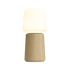 Draadloze Ambience tafellamp van sackit met warme houten voet en zachte crèmekleurige lampenkap voor sfeervolle binnenverlichting