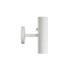 Witte cilindrische wandlamp van sackit met verstelbare arm en ronde wandbevestiging voor sfeervolle of gerichte verlichting binnenshuis