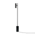 Slanke zwarte vloerlamp met cilindrische marmeren voet en aluminium profiel voor een modern interieur van sackit Nederland