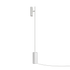 Slanke witte vloerlamp met cilindrische lampenkap en marmeren voet van sackit voor een modern en rustig interieur