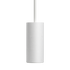 Minimalistische witte cilindrische lamp met slanke metalen staander van sackit voor een modern en rustig interieur