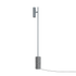 Grijze vloerlamp van sackit met slanke aluminium staander cilindrische lampkop en massieve marmeren voet voor een stijlvolle inrichting binnenshuis