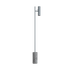 Grijze vloerlamp van sackit met slanke aluminium staander en cilindrische lampenkop op een unieke marmeren voet voor een moderne uitstraling binnenshuis