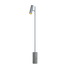 Grijze vloerlamp van sackit met slanke aluminium behuizing cilindrische lampenkap en marmeren voet voor een modern en exclusief interieur