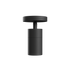Zwarte plafondlamp van sackit met een minimalistisch cilindrisch ontwerp en ronde plafondbevestiging voor stijlvolle binnenverlichting in een modern interieur