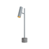 Hoge grijze lamp van sackit met cilindervormige kap en marmeren voet voor sfeervolle binnenverlichting