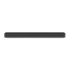 Slanke zwarte soundbar van sackit met subtiele knoppen aan de voorzijde voor helder geluid en een stijlvolle moderne opstelling