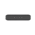 Donkergrijze draagbare bluetooth luidspreker van sackit met bedieningsknoppen voor bluetooth volume en aan uit op zwarte achtergrond