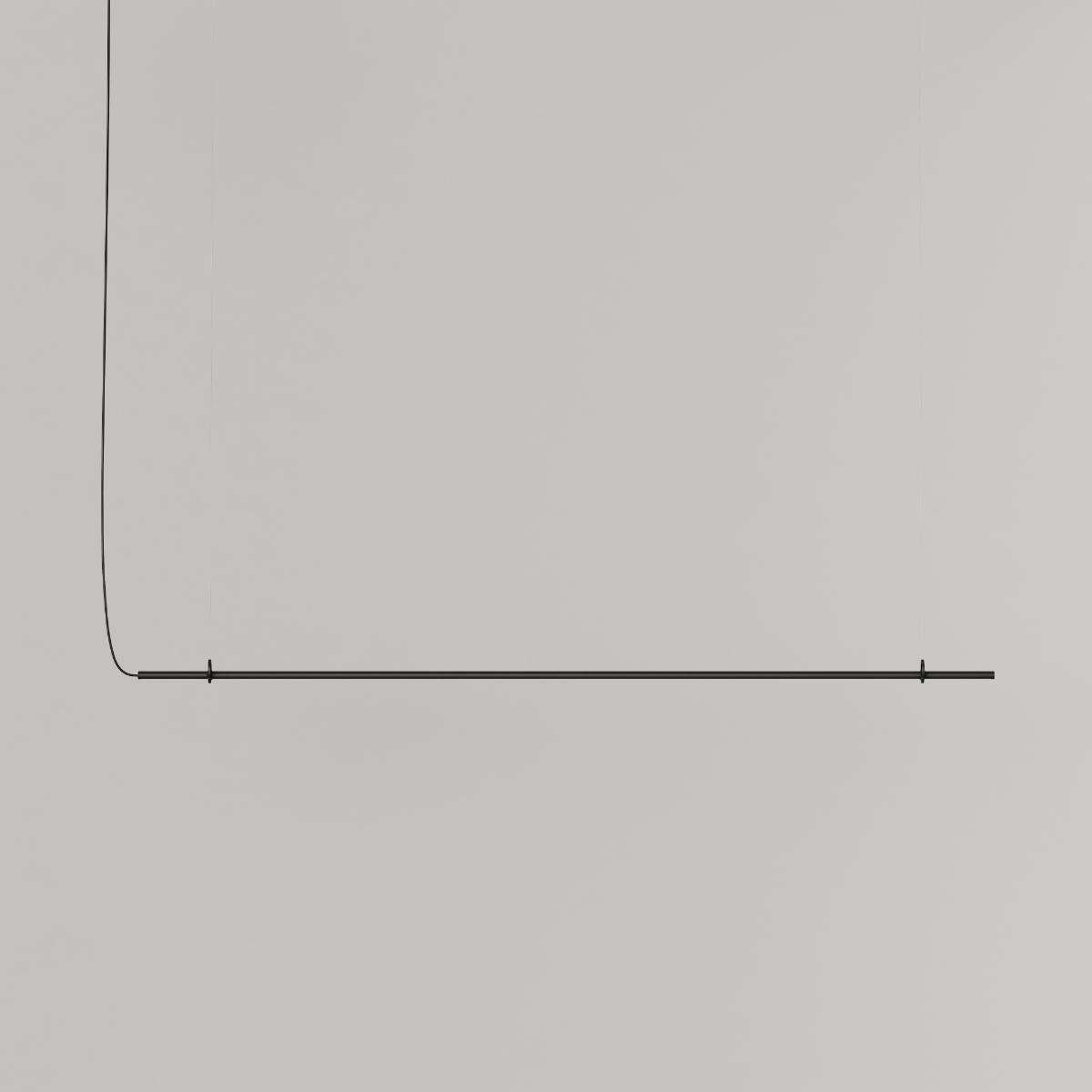 Ease 180 hanglamp boven de eettafel in zwart van sackit aan, met warm licht