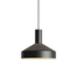 Zwarte Dawn hanglamp van sackit met geperforeerde kap en warme lichtuitstraling voor een modern interieur