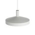 Witte ronde hanglamp met fijn geperforeerde kap en gericht licht voor een modern interieur van sackit geïnspireerd op de klassieke werkplaatslamp