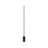 Slanke zwarte vloerlamp met een smal aluminium profiel en een massieve marmeren voet voor indirect verticaal licht langs de wand van sackit