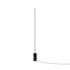Slanke zwarte vloerlamp met verticale lichtlijn en marmeren voet van sackit voor een stijlvol interieur met rustige uitstraling
