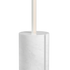 Witte marmeren vloerlamp Expo 185 van sackit met een slank aluminium profiel voor verticaal licht langs de wand in een modern interieur