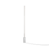 Slanke zilverkleurige vloerlamp Expo 185 met verticaal aluminium profiel compacte marmeren voet en zichtbaar snoer van sackit tegen zwarte achtergrond