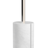 Detail van de Expo 185 vloerlamp van sackit met een witte marmeren voet en een slank aluminium profiel voor verticaal licht langs de wand