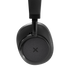 Zwarte sackit Touch 400 over ear hoofdtelefoon van dichtbij met zachte oorkussenbekleding en herkenbaar kruisvormig detail voor comfortabel luisteren