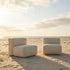 Soft Sofa Outdoor Seat in Boucle Beige van sackit in een buitenomgeving