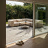 Soft Sofa Outdoor Corner in Boucle Beige van sackit buiten bij natuurlijk licht