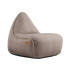 Beige stoffen loungefauteuil van sackit met hoge gebogen rug en brede zitting voor comfortabel loungen in een modern interieur