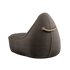 Donkergrijze stoffen lounge stoel van sackit met contrasterende stiknaden en een stevig touwdetail aan de zijkant voor comfortabel zitten